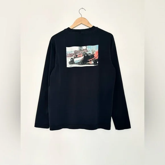 BRAND NEW PALM ANGELS ADIOS HEAVEN LONG SLEEVE T-SHIRT WITH LOGO